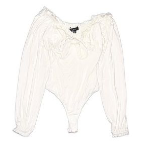 Lulus Strapless Long Sleeve Tie Bodysuit